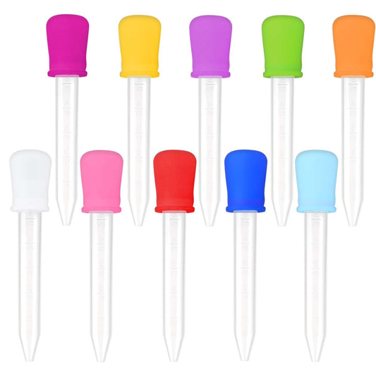 Lusofie 10Pcs Pipette Dropper 5ml Silicone Clear Dropper Pipettes for Baby Feeder, Painting, Plant,Candy Mold, DIY Making Crafts