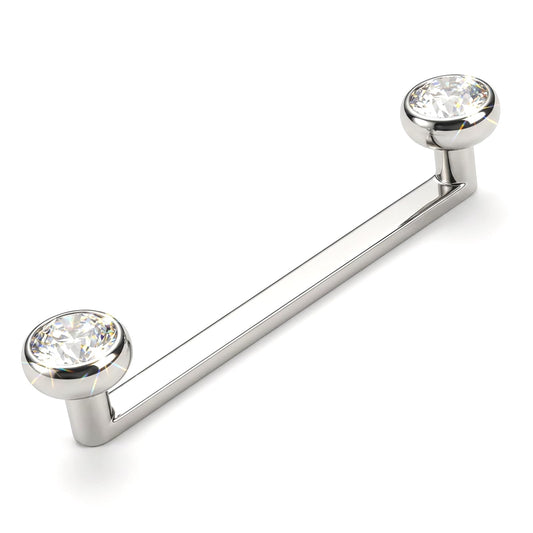 Josojoou 14G Titanium Surface Piercing Jewelry Double Crystal Internally Threaded Surface Tragus Staple Bar Piercing Jewelry 16mm Flat Bar Unisex Body Jewelry