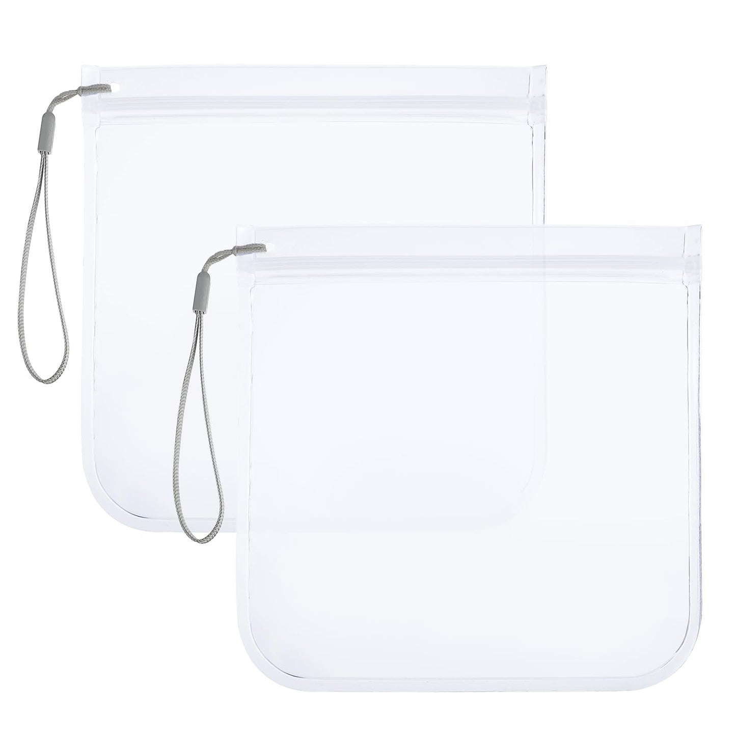 Lusofie 2 Pcs Clear Airport Security Liquids Bags 20x20cm Clear Plastic Zip Travel Bag Waterproof Clear Travel Toiletries Bag Travel Essentials for Women Men