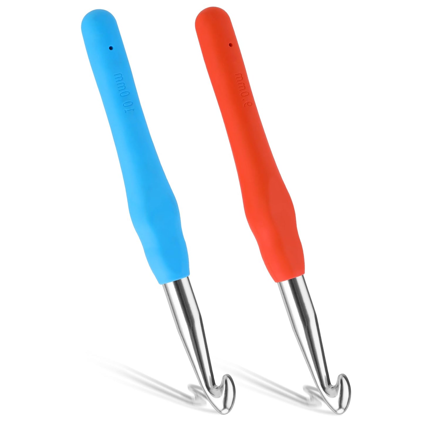 Lusofie 2Pcs Crochet Hooks 9mm 10 mm Crochet Hook Ergonomic Soft Grip Knitting Crochet Needle for Beginners DIY Knitting Crochet