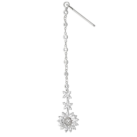 Silver Plated Maang Tikka Jewelry- Boho Alloy + Zircon Indian Jewelry Sets for Women- Mermaid Her Cosplay Decoration Rhinestone Flower Headpiece for Bride Wedding Headbands, Festival Head Supplies