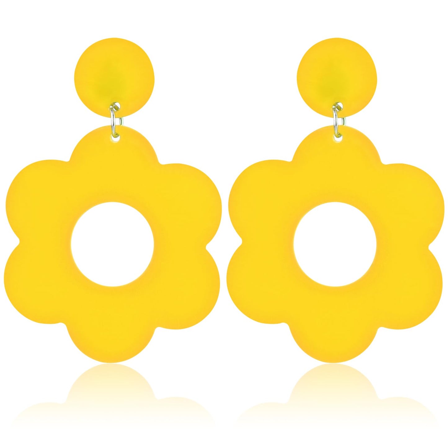 Flower Dangle Earrings (Yellow)