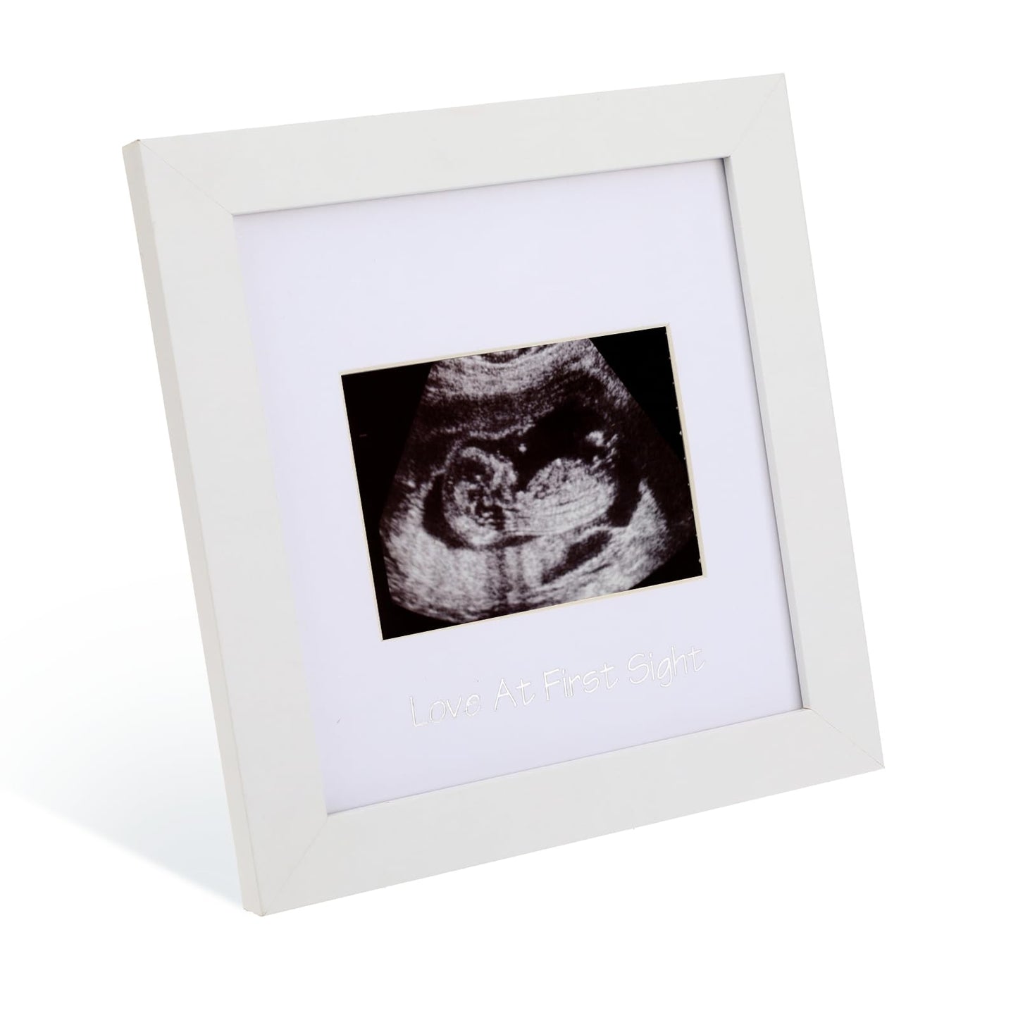 Baby Sonogram Picture Frame - Display 3.5x2.5 Ultrasound Picture, Ultrasound Photo Frame Wooden Pregnancy Announcement Sign Baby Gender Reveal Decorations for Expecting Parents, Baby Shower, Gender R