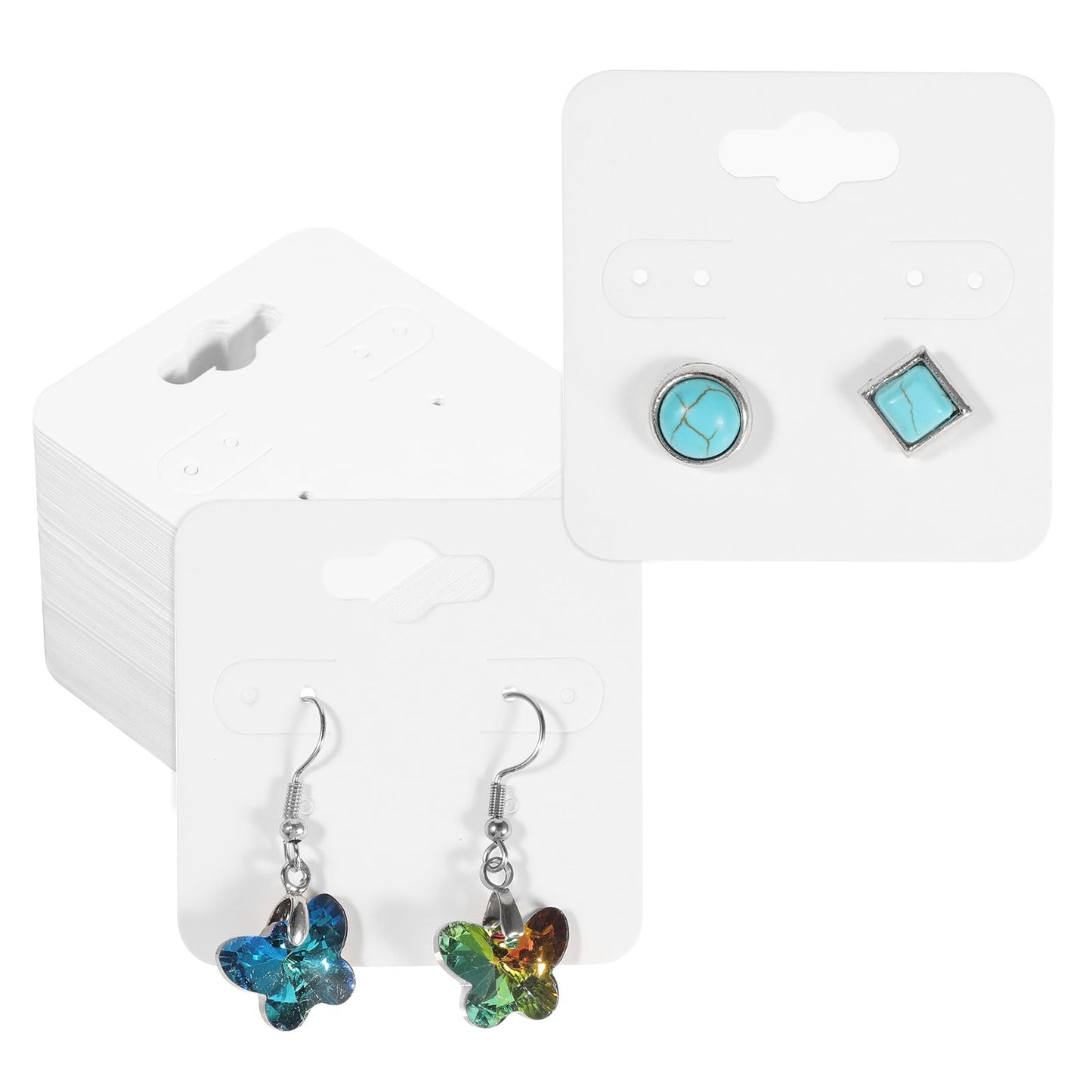 100Pcs 2" x 2"Earring Cards with Holes Earring Display Cards Kraft Earring Holders for Selling Earring Display Stand Earrings,Jewelry DIY Crafts Hanging Display Cards