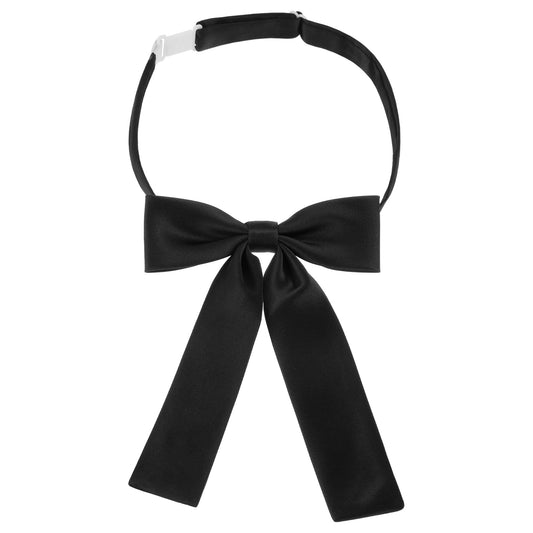 Tucnoeu Black Bow School Uniform for Girls Polyester Bow Ties for Women/Girls,Pre-Tied Adjustable Bow for School Uniform Shirt Lady Uniform Lolita or Cosplay T-Shirt Accessory for Graduation