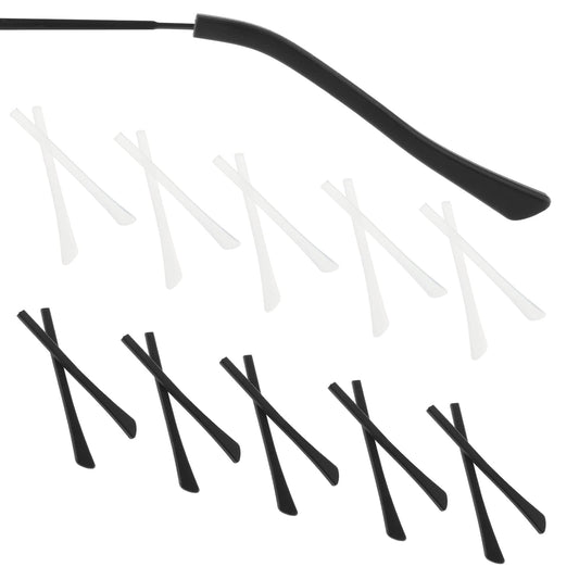 Lusofie Eyeglass Replacement Temples, Silicone Eyeglass End Tips Ear Sock Pieces Tube Sleeve Eyeglass Temple End Tips Soft Silicone Anti Slip for Thin Metal Eyeglass Legs Black