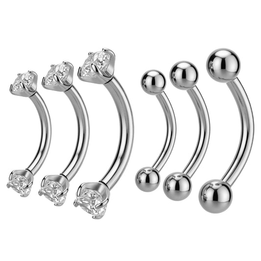 6Pcs Eyebrow Piercing Jewelry 16G Surgical Steel Rook Piercing Jewelry