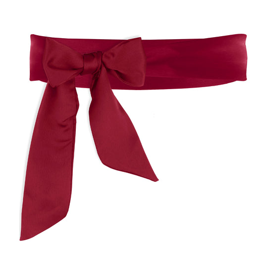 Tucnoeu Wedding Satin Smooth Dress Waist Belt,1.97 X 78.74inch Women Self-Tie Satin Sash Belt, for Dress Waistband Hat Accessories(Red)