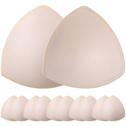 6 Pairs Beige Removable Bra Pads Inserts Soft Breathable Bra Cups Replacement Anti Slip Push Up Foam Breast Enhancer Padding Inserts for Women Sports Bras Yoga Dress Swimsuit Bikini Bathing
