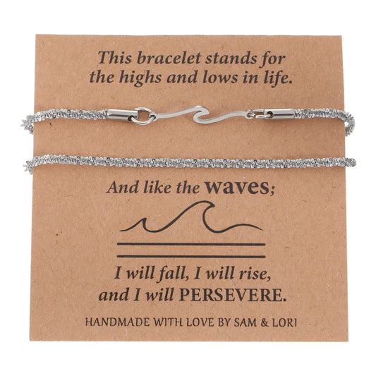Tucnoeu Anklet Bracelets for Women, Silver Double Layer Wave Anklet, Bestie Sister Best Friend Birthday Gifts Beach Jewelry