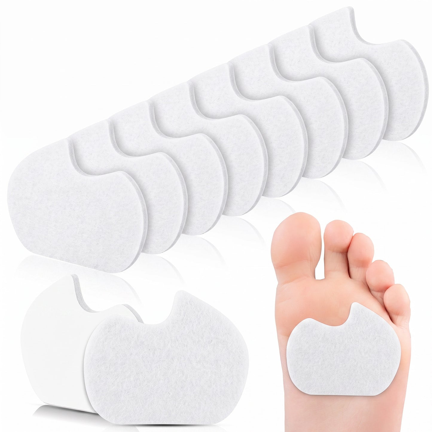 16 Pcs Dancers Pads for Feet Adhesive Sesamoiditis Pads Pain Relief Felt Forefoot Cushion Self-Adhesive Foot Cushion for Men Women （White）