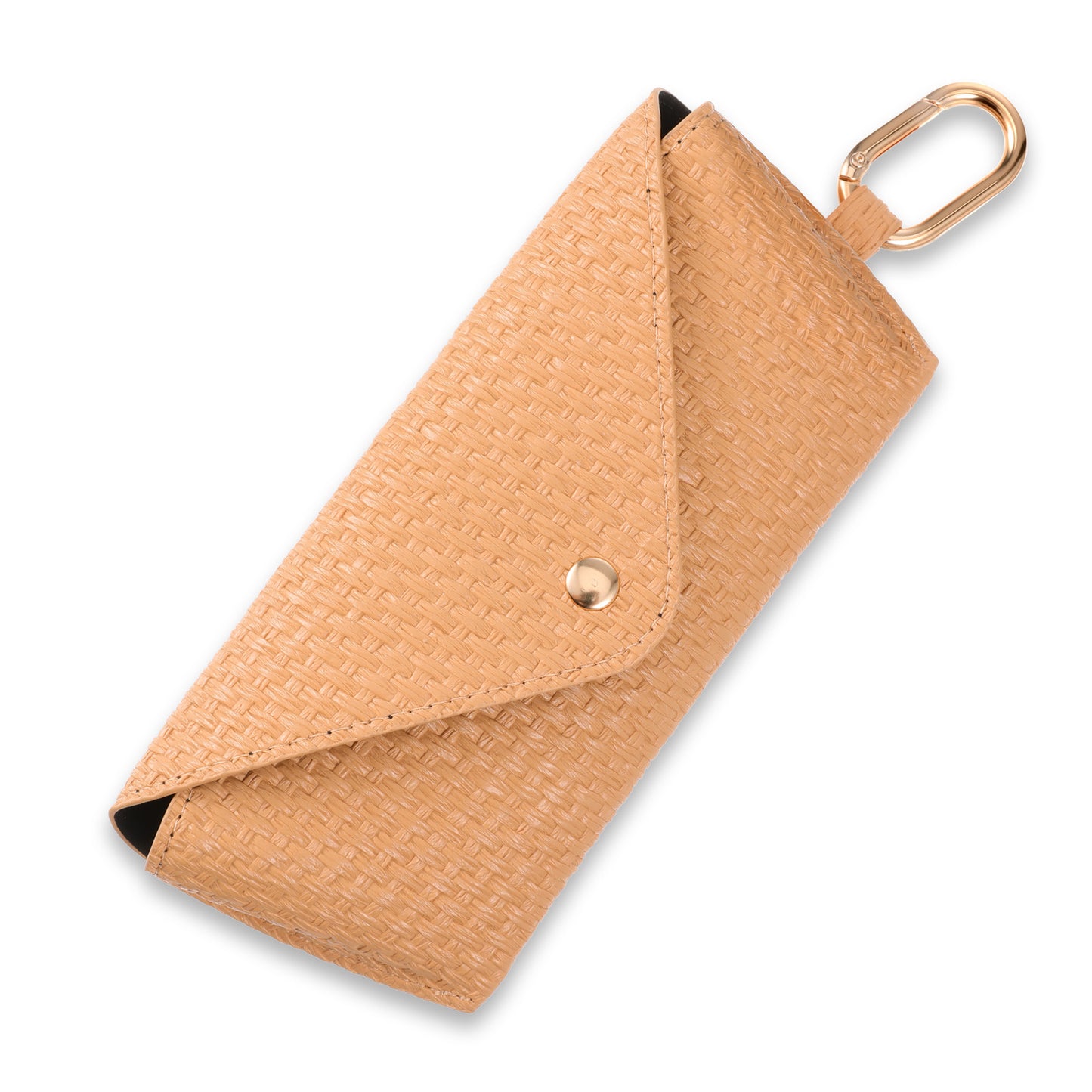 Tucnoeu Straw Glasses Case with Clip, Hard Sunglasses Case, Glasses Pouch for Travel and Everyday Use