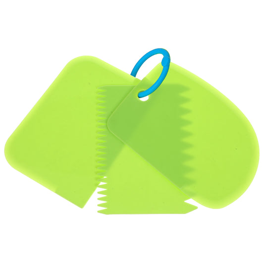 6 pcs Flexible Glue Spreader Set Reusable Spackle Tool Plastic Scraper Tool Notched Trowel Scrapers for Bread Dough Fillers Putty Caulk Spackling Paste(Green)