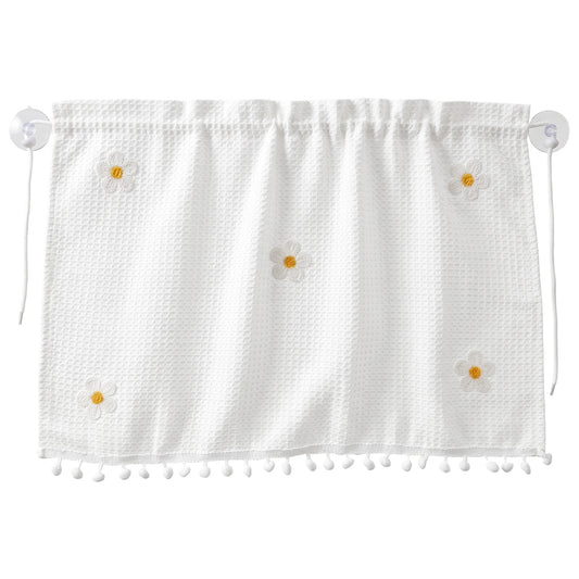 Car Curtains - Baby Window Shades for Car, Waffle Flower Design, Polyester Material, UV Protection, 25.6x18.4in, White