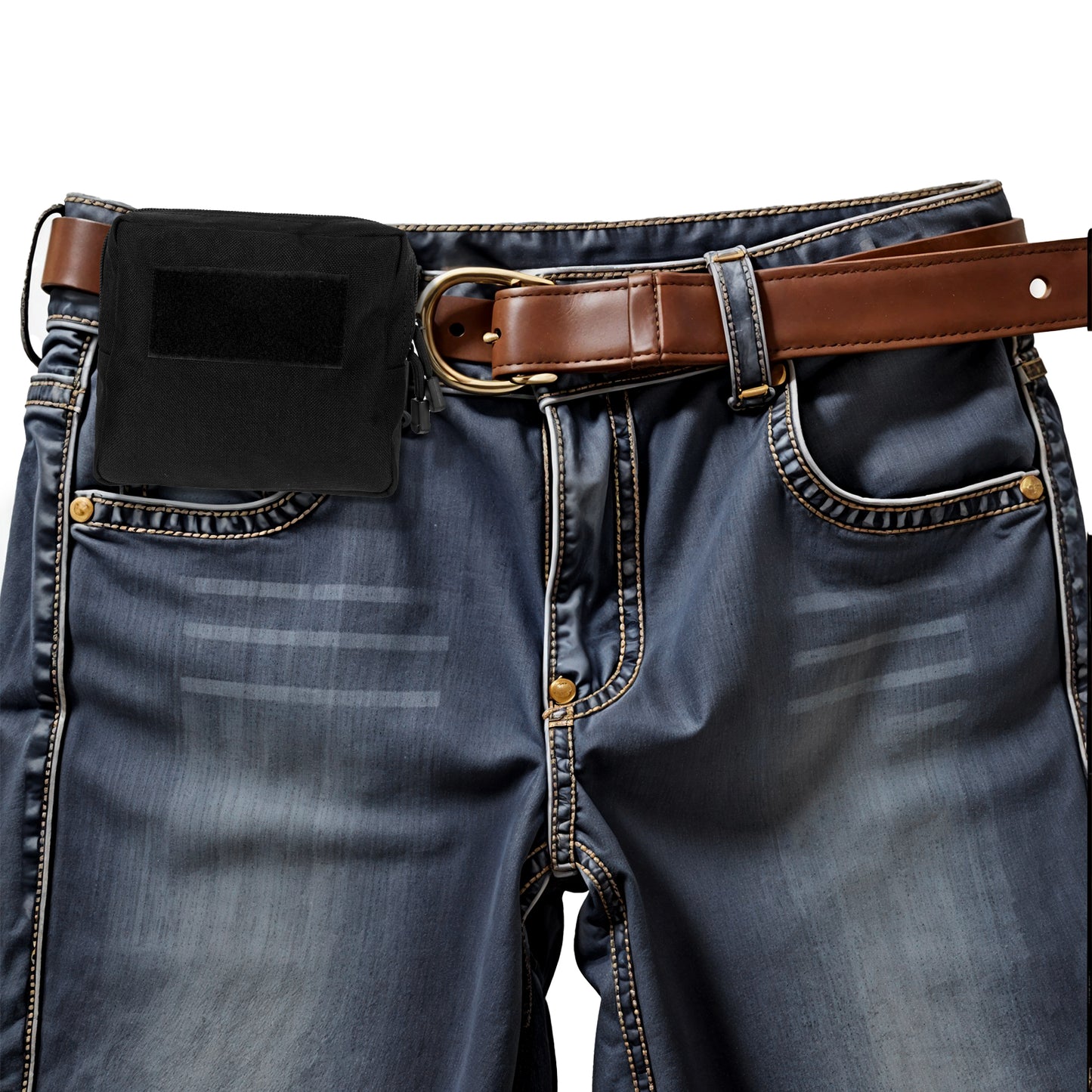 Belt Pouch for Men, EDC Belt Pouch, Small Tactical Bag for Hiking, Traveling, Outdoors, Water Resistant, Durable Nylon and Polyester, Black, Compact Size 6.5 x 6 x 2 Inch