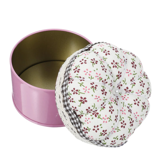 Pumpkin Shaped Pin Cushion Needle Box, Cute Sewing Pin Cushion, Sewing Needle Holder with Storage Box for Quilting, DIY Crafts, Needlework(Pink)