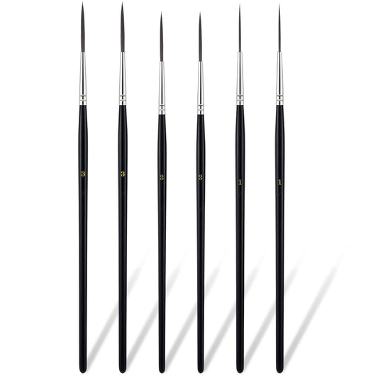 6 Pcs Rigger Liner Brushes, Liner Brushes for Painting, Extra Long Fine Tip Paint Brush Set, Rigger Brush Watercolor for Model, Fingure, Watercolor, Acrylic