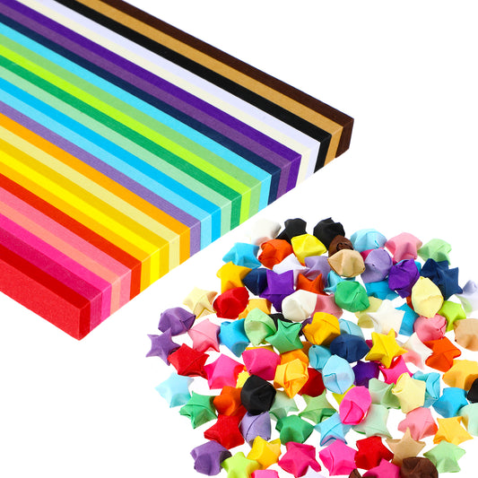 1030 Sheets Origami Star Paper Double Sided Paper Star Strips Solid Color Lucky Stars Decoration Papers for DIY Hand Art Crafts