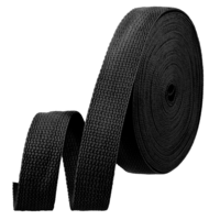 Josojoou Black Cotton Webbing, Washable, Durable, Webbings 1 Inch, Webbing Straps for Bags, Used to Make Cloth Handbags, Pet Leashes, Belts, DIY Decorations