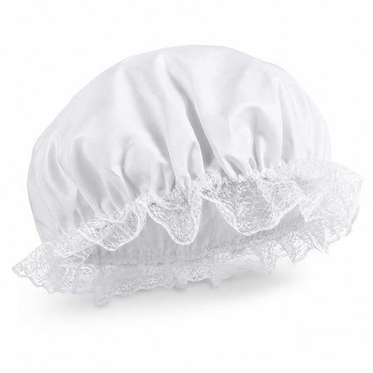 Yykazqe Colonial Mop Cap White Colonial Bonnet Hat Elastic Pilgrim Hats Traditional Bonnet Mop Cap Historical Hat Pilgrim Costume Accessories Headwear for Frontier