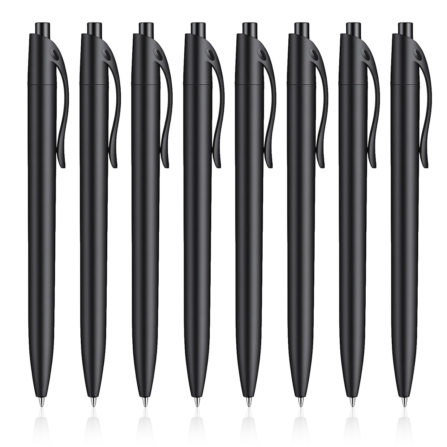 HekouJiub 8 Pcs Black Ballpoint Pens, 5.5" Ball Point Pen, Retractable Ball Pen, 1.0mm Reusable Ballpoint Pens Black Ink for Business, Office and School Use