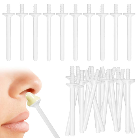 100Pcs Nose Waxing Sticks Plastic Nose Hair Remover for Men Women, Disposable Wax Applicator Sticks for Painless Nostril and Eyebrow Hair Removal(White)