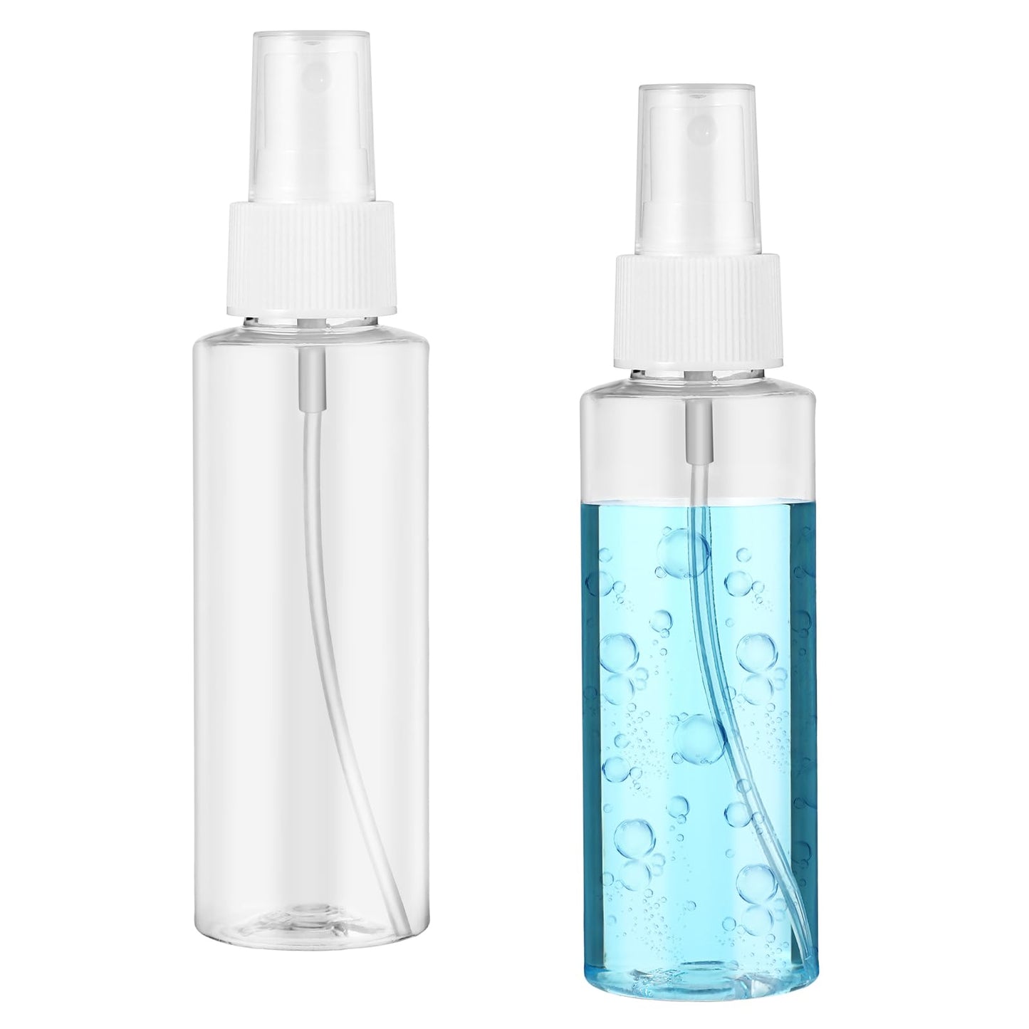 Tucnoeu 2pcs 100ml Spray Bottles,Refillable Fine Mist Spray Bottle,Atomiser Spray Bottle,Mini Plastic Travel Bottle for Traveling,Cosmetic,Perfume,Essential Oil