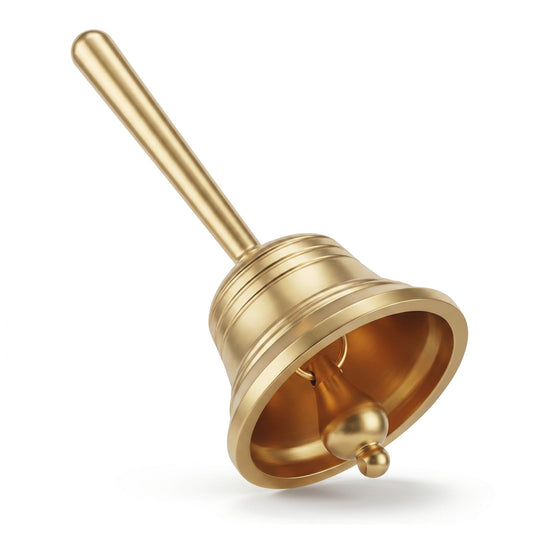 Hand Bell - Solid Brass Hand Bells for Seniors Bedside - Small Call Dinner Bell for Wedding Animal Training Dinner Meditation Classroom Games Musical Teaching and Service