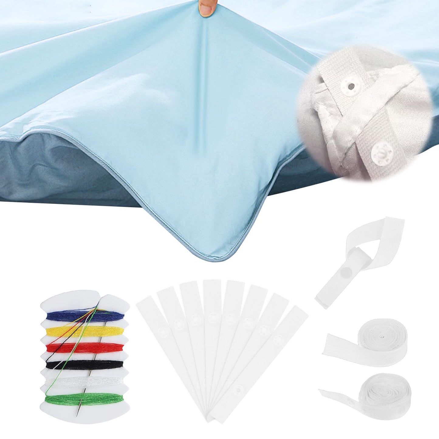 DIVINA VITAE 16Sets Duvet Clips to Hold Comforter Inside, Duvet Cover Clips Snaps Quilt Clips Prevent The Bed Duvet From Shifting In The Quilt Cover(16, White)