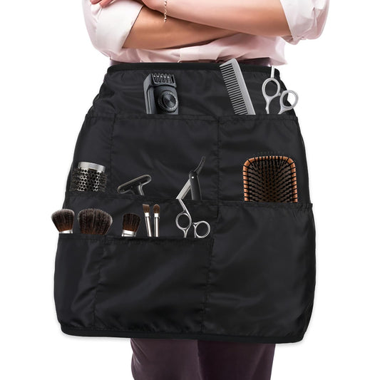 Lusofie Hair Stylist Apron Barber Apron Cleaning Aprons with 8 Pockets Waitress Adjustable Waist Belt Aprons with Pockets for Women Men