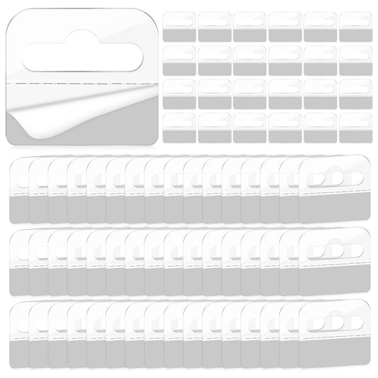 800 Pack Slot Hole Hang Tabs 1.77inch× 1.57inch Self Adhesive Plastic Hanging Tabs Sticky Clear Heavy Duty Display Tags for Retail Displays in Small Business Shops
