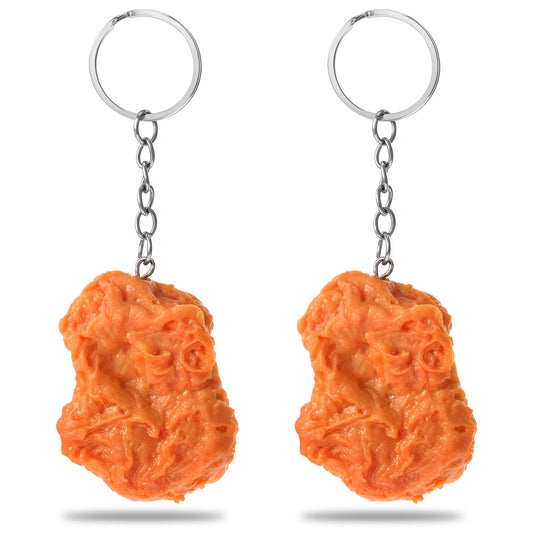 Lusofie 2 Pcs Chicken Nuggetes Keychain Funny Keychain Cute Keychain Chicken Keychain Funny Gifts Keychain Accessories