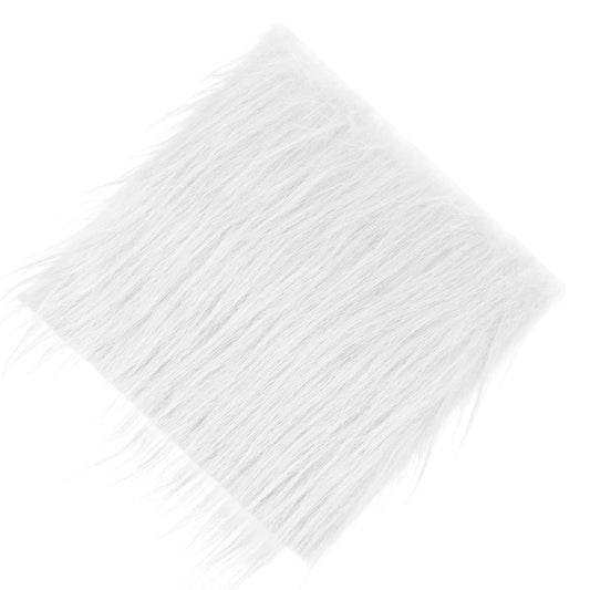 Shaggy Faux Fur 10 x 20 Inch Plush Fake Fur Fabric Fluffy Craft Fur for Gnomes Beard Santa Claus Hair Dwarf Cosplay Costume DIY Craft Christmas Decoration(White)
