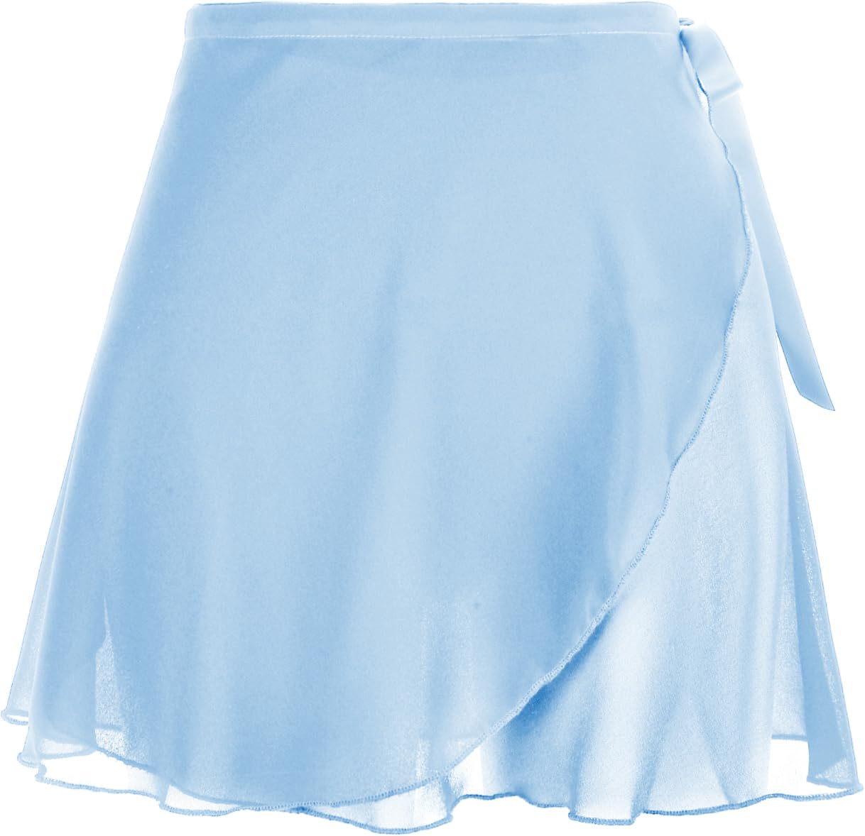 Lusofie Dance Skirts for Women with Elastic Ties Short Ballet Skirt Sheer Chiffon Adjustable Women's Ballet Wrap Skirt Adult Dance Skirts for Girls(Light Blue)