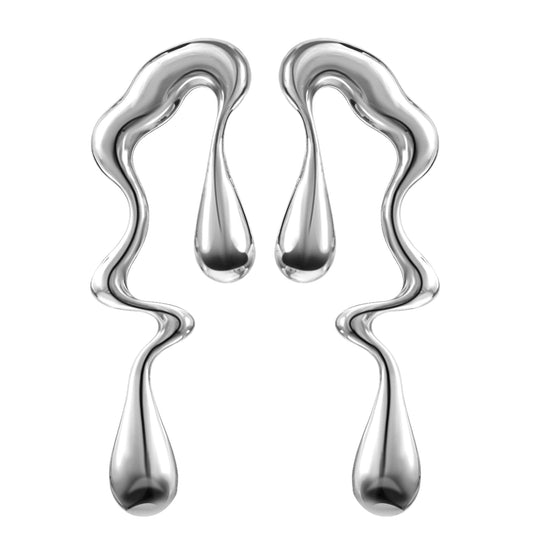 Statement Earrings Silver Tear Earrings for Women,Silver Earrings Style Geometric Earrings Personality Design Irregular Geometric Stud Earrings for Women Jewelry Gifts