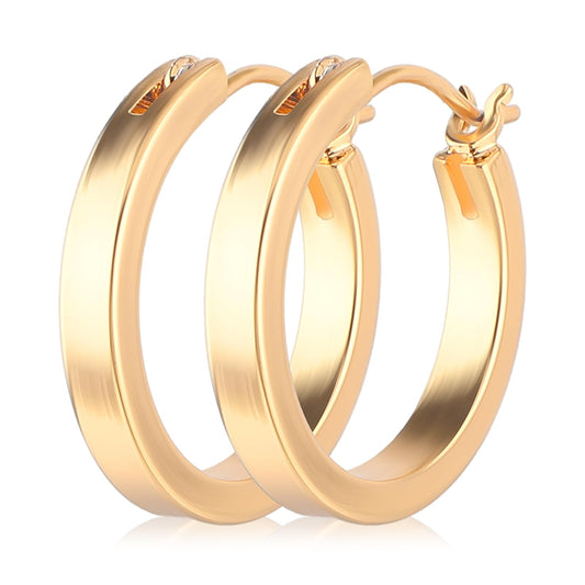 Lusofie Small Hoop Earrings Flatted Thick Gold Earring Hoops Hypoallergenic Gold Hoop Earrings for Women(20mm)