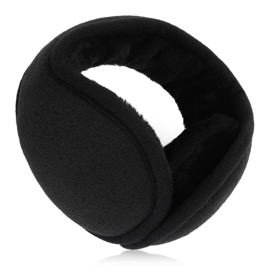 Lusofie Foldable Fleece Earmuffs,Winter Fleece Earmuffs for Men and Women Adjustable Black Soft Earmuffs Suitable for Winter Outdoor Sports