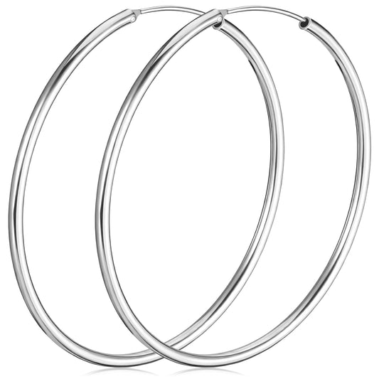925 Sterling Silver Hoop Earrings Thin Silver Hoop Earrings for Women
