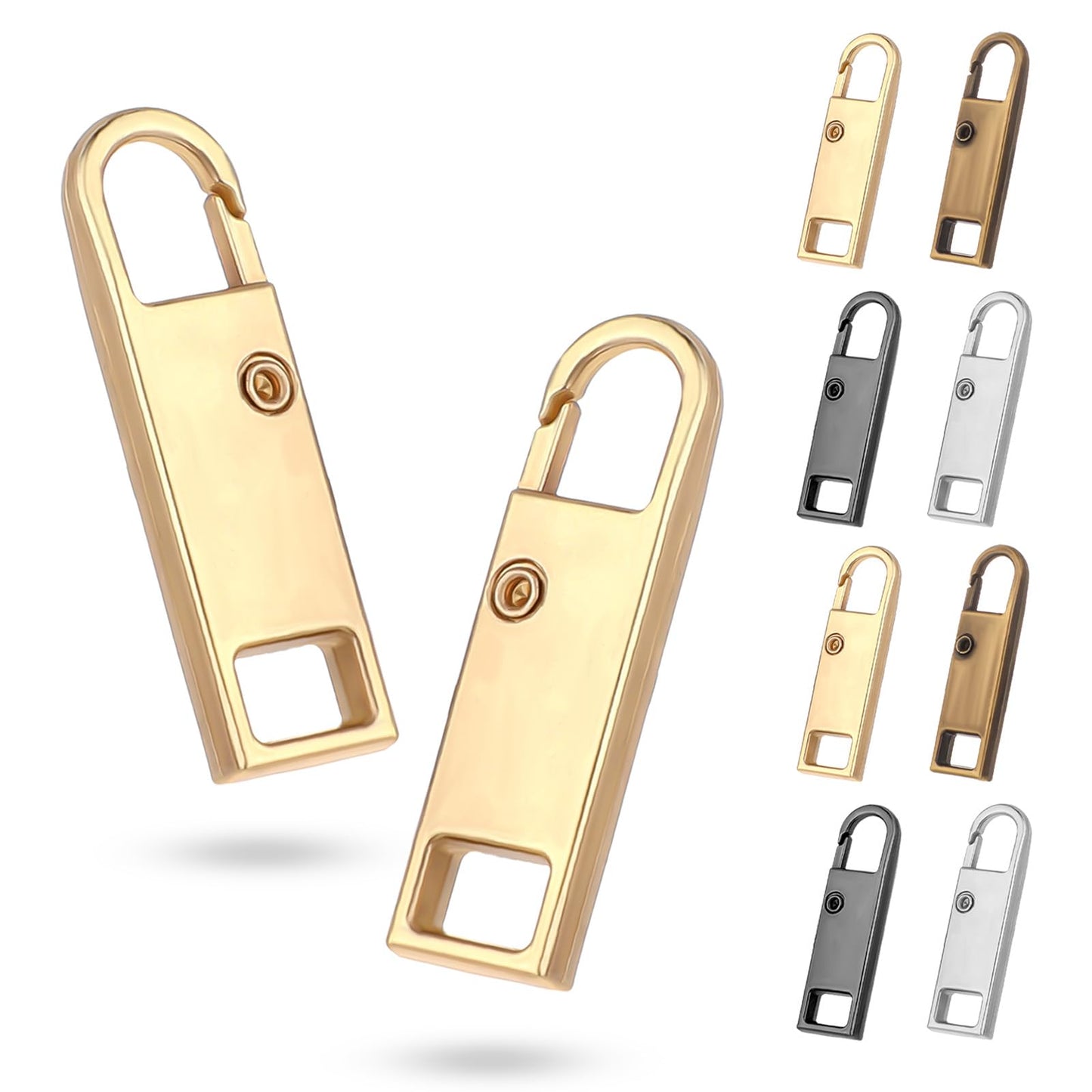 8PCS Zip Pull, 4 Colors Replacement Zipper Pull Repair Kit Universal Zipper Fixer Repair Accs for Luggage Clothing Suitcase Purses Zipper