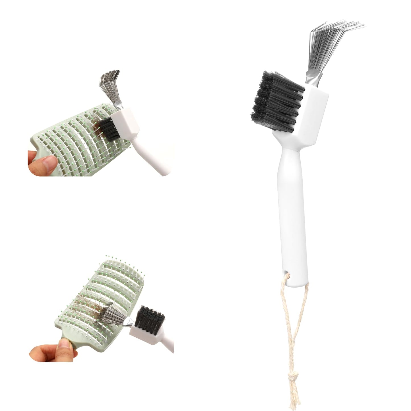 Hair Brush Cleaner Tool 2-in-1 Comb Cleaner Remove Hair Dust Stiff Bristles Hairbrush Cleaner for Home Salon Use