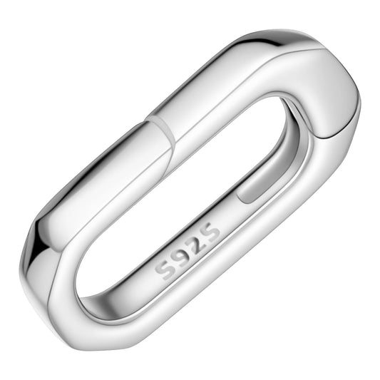 925 Sterling Silver Clasp Oval Necklace Clasp Bracelet Spring Connector Small Jewelry Carabiner Clasps for Bracelet Necklace Anklet Jewelry Making