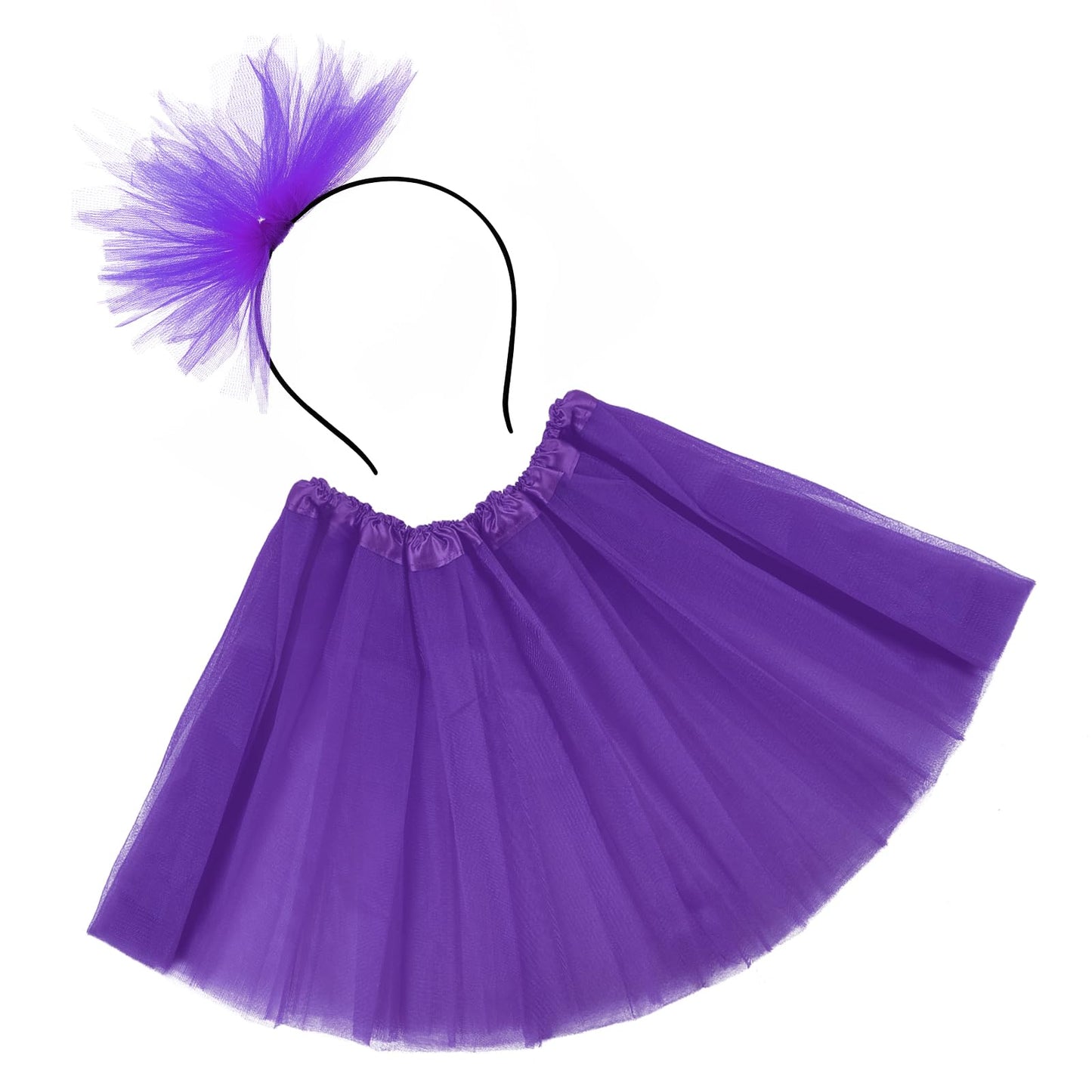 Tutu Skirts for Women Adult Tutu Classic Elastic 3 Layered Puffy Tulle Skirt 80s Fancy Dress for Women Mesh Bubble Lavender Purple Skirts for Dress Up Party, Halloween Party, Dancing(Purple tutu)