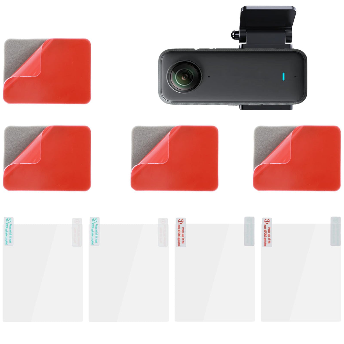 Gemoioio 8pcs Windshield Dashcam Stickers, Dash Cam Electrostatic Stickers