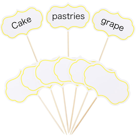 100 PCS White Food Signs,Foods Tags for Party Buffet, Blank Toothpick Flags, Cupcake Labels, Food Labels for Party, Buffets, Weddings And Other 0ccasions