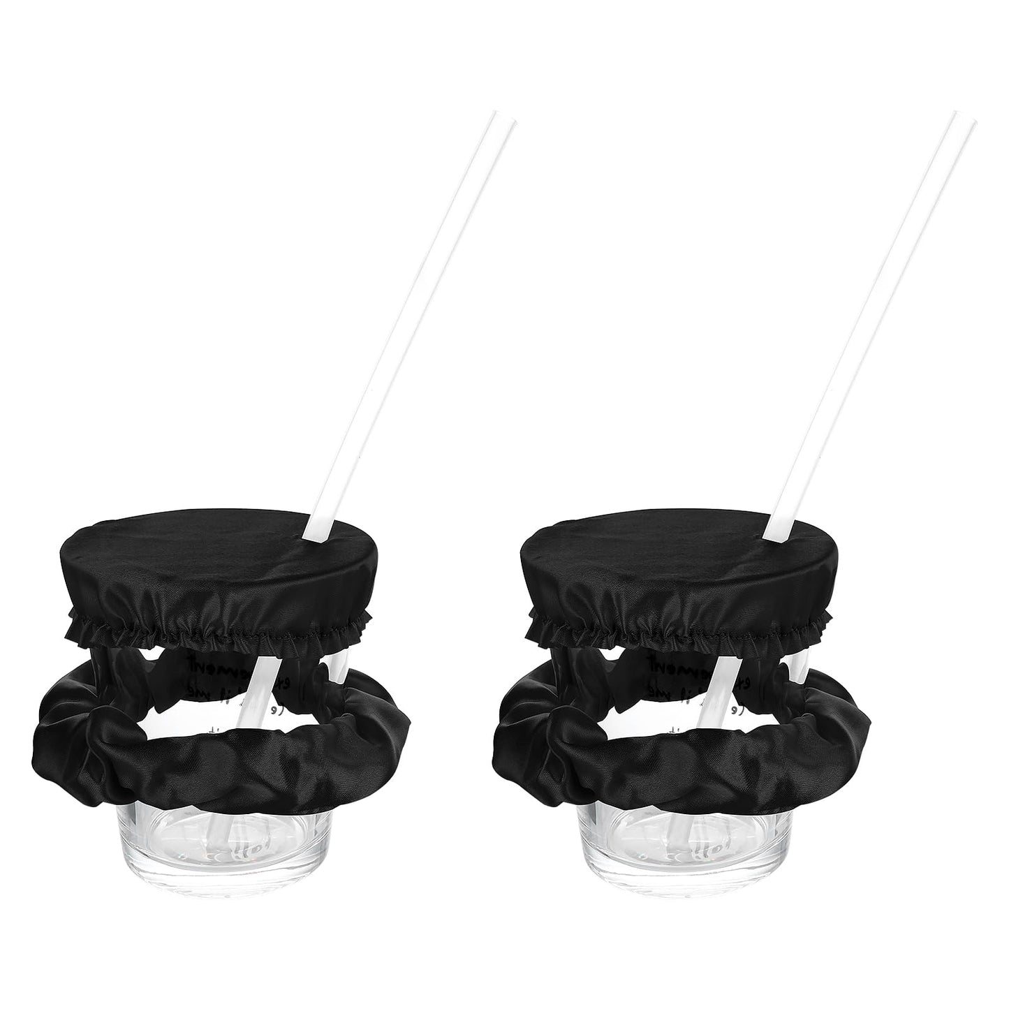 Lusofie 2Pack Scrunchie Cup Covers for Drinks Reusable Drink Covers Anti Spike Drink Spiking Prevention for Women Protect Drinks Bar Night Out
