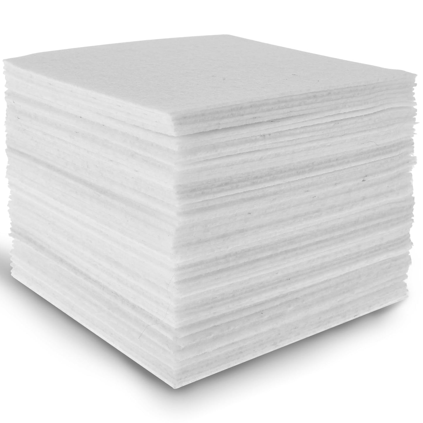 60PCS Felt Sheets Fabric, 4" X 4" Soft Felt Fabric for Crafts Halloween Christmas Fabric Fall Felt Squares for DIY and Sewing Projects (White)