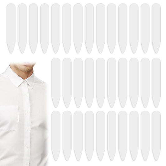Lusofie 200Pcs Collar Stays for Men's Dress Shirts, Invisible Shirt Collar Inserts Stays, 2.2" Plastic Dress Shirt Collars Inserts for Men Women(White)