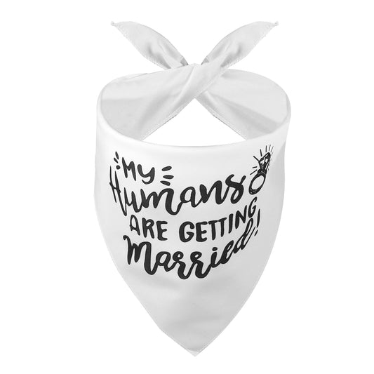 Engagement Gifts,My Humans are Getting Married Dog Bandana,Engagement Party Decorations,Dog Gifts for Women,Dog Apparel & Accessories(White).