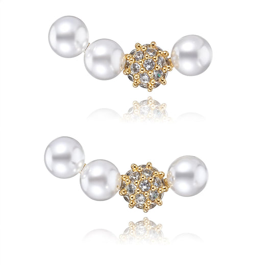 Pearl Earring Crawler Earrings for Women Small Pearl Earrings Pearls Stud Earring for Women Ear Climbers Earring for Woman Bride