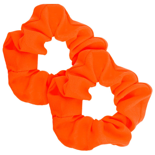 Lusofie 2Pcs Neon Scrunchie Orange Hair Scrunchies Large Elastics Scrunchy Hair Ties Ponatail Holder for Women and Girls